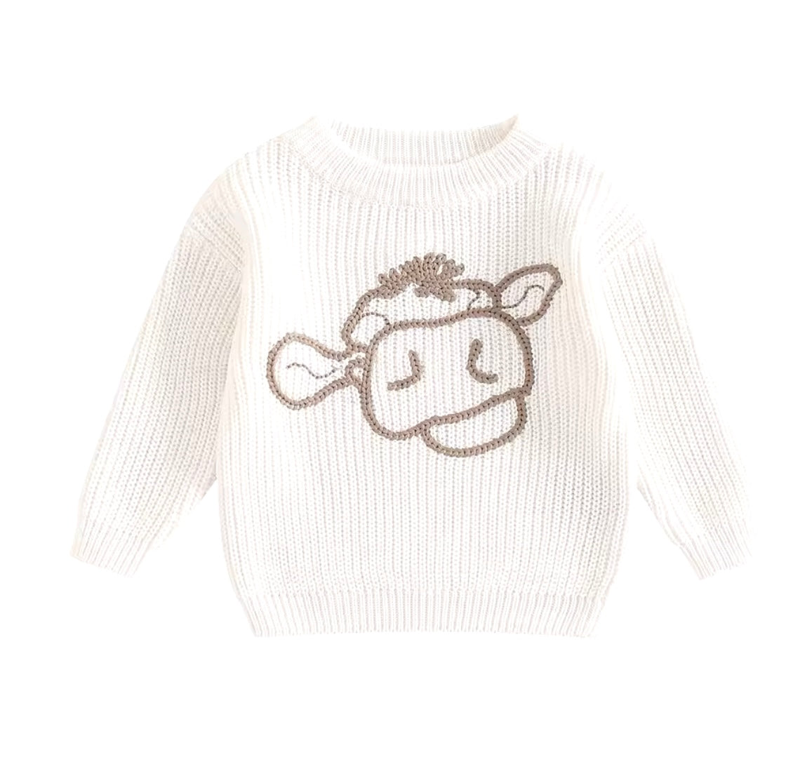 Knitted Cow Jumper (white)