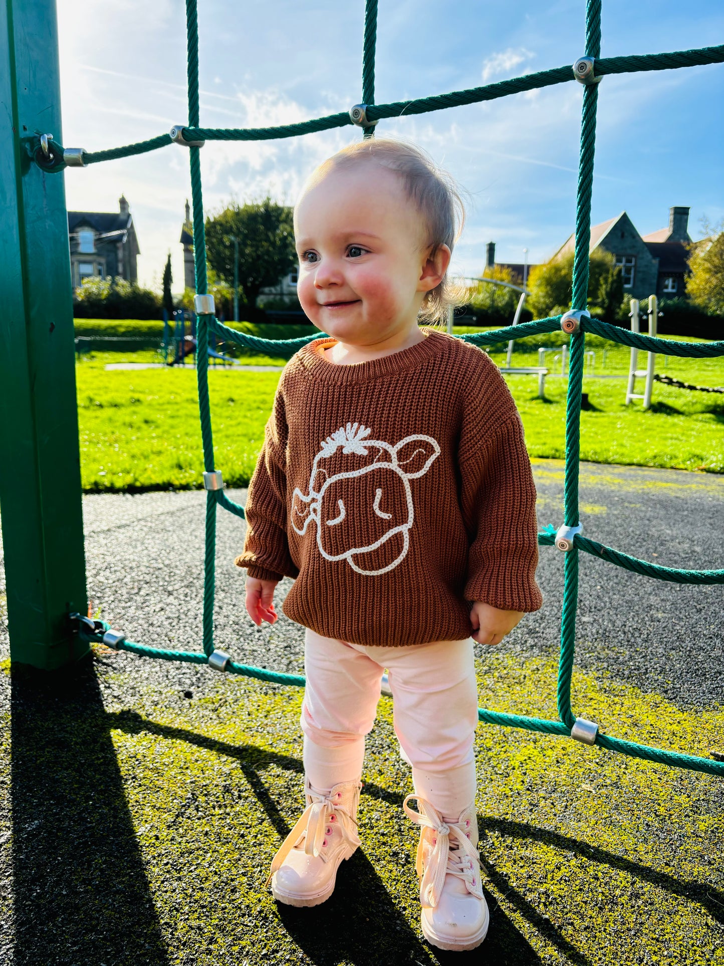 Knitted Cow Jumper (Brown)